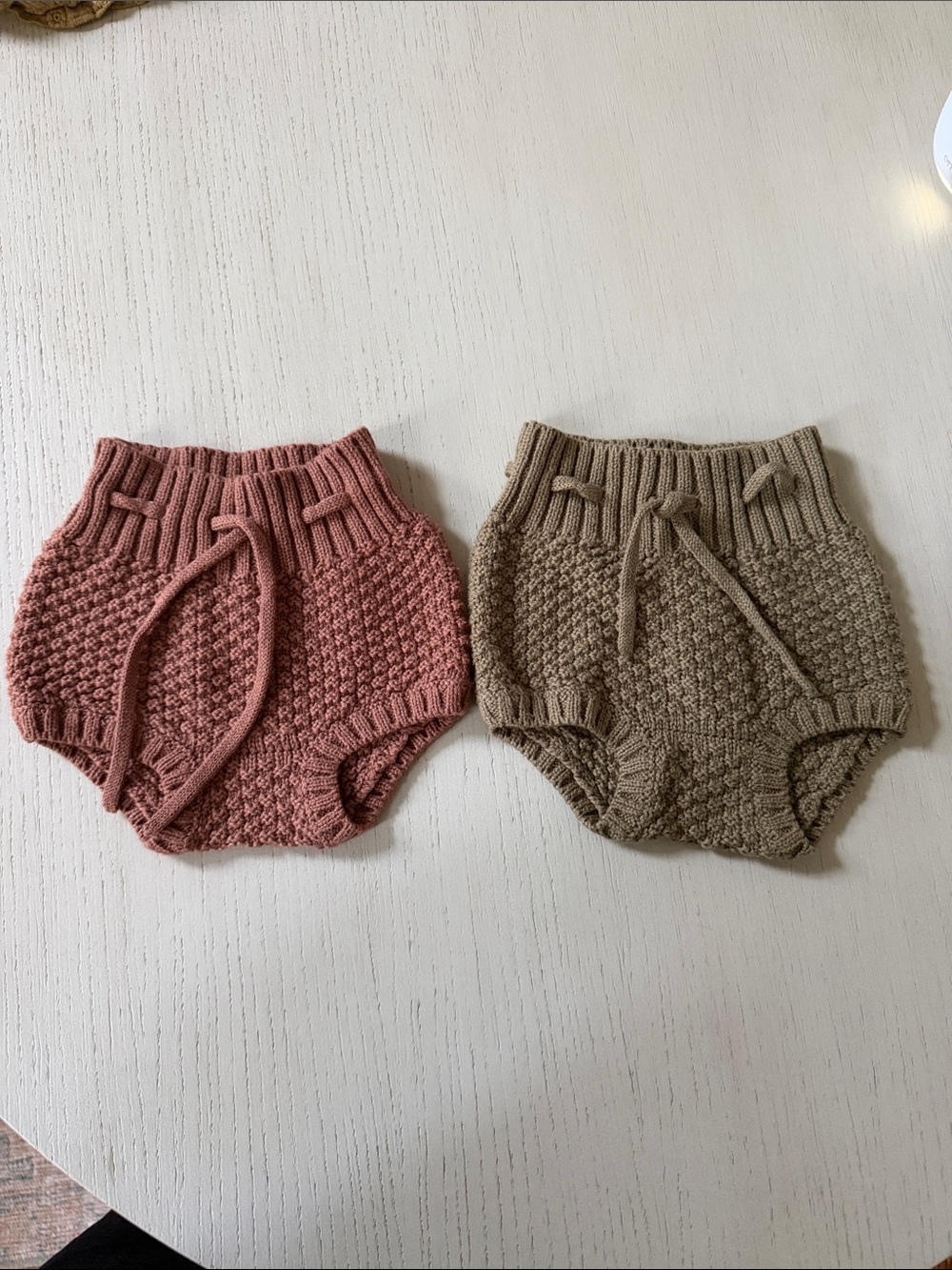 Quincy Mae Knit Baby Bloomers - Pink and Olive